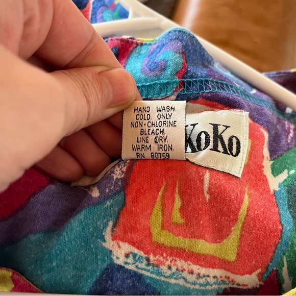 Vintage Colorful Maxi Dress Casual Wild Crazy Pattern Unique Artsy Abstract 14 - Picture 2 of 14